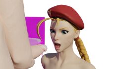 1boy 1girls 3d big_ass big_penis blonde_hair blue_eyes cammy_white cammy_white_(fortnite) capcom fellatio female fortnite goodgameporn1 imminent_oral oral penis street_fighter sucking