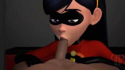 3d 3d_(artwork) amanda_sparkle animated black_hair clothing dark-skinned_male disney fellatio hetero interracial large_penis long_hair male/female oral penis pixar popa_3d_animations sex sfm smooth_skin sound source_filmmaker superheroine tagme the_incredibles video violet_parr