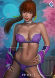 1girls auburn_hair brown_eyes dead_or_alive disrobing evandromenezes fit_female kasumi_(doa) kimono large_breasts long_hair looking_at_viewer ponytail underwear