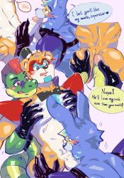 3boys absurd_res alligator alligatorid anal anal_sex animatronic anthro ass balls blood blush bodily_fluids bonnie_(fnaf) crocodilian fellatio five_nights_at_freddy's five_nights_at_freddy's:_security_breach gay genitals glamrock_bonnie_(fnaf) glamrock_freddy_(fnaf) group group_sex hi_res lagomorph leporid machine male male/male male_penetrated male_penetrating male_penetrating_male mammal montgomery_gator_(fnaf) nosebleed nude oral oral_penetration penetration penile penis rabbit reptile robot scalie scottgames sex shellan threesome tongue ursid video_games yaoi