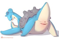 anus female feral genitals horizontal_pussy horn imgonnaloveyou lapras marine nintendo nude pokémon_(species) pokemon pussy smile solo video_games