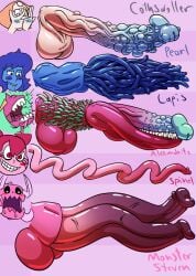 1boy 4futas alexandrite_(steven_universe) barbed_penis big_penis cothswoller disembodied_penises erection fantasy_penis futanari humanoid hybrid_penis lapis_lazuli_(steven_universe) male monster_cock monster_steven nightmare_fuel pearl_(steven_universe) penis penis_chart penis_size_chart penis_size_comparison smooth_penis spinel_(steven_universe) steven_universe unusual_penis