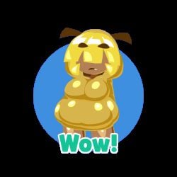 black_eye bra fangs female goomba goomba_girl hair_over_one_eye looking_at_viewer mario_(series) minus8 oerba_yun_fang panties solo surprised tagme white_hair super_mario_party_jamboree golden_hair golden_bra golden_panties animated bursting_breasts