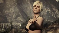 3d 3dcg bare_shoulders black_bikini_top bridge cleavage collarbone dancing edited_screencap expressionless game_cg game_mod grand_theft_auto grand_theft_auto_v gta_pedestrians large_breasts low_resolution lowres mountain nameless_character remyras rockstar_editor tagme unbothered uncaring_female unnamed_character