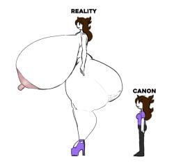 1girls bigger_female breasts canon_vs_fanon canon_vs_fanon_(meme) comparison heels hourglass_figure huge_nipples hyper hyper_ass hyper_breasts jaiden jaiden_(jaiden_animations) jaiden_animations jaiden_dittfach jaidenanimations size_difference wobblinggut youtube youtuber