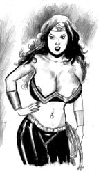 1girls 2019 areola_slip areolae big_breasts breasts cluedog dc_comics diana_of_themyscira female huge_breasts solo traditional_media_(artwork) wonder_woman wonder_woman_(series)