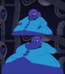 lj_caffie female furry inflation blueberry_inflation breasts big_breasts huge_breasts thick_thighs wide_hips tagme cleavage