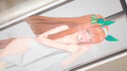 1girls 3d 3d_(artwork) :o blushing caught covered covered_by_towel covering covering_self embarrased horse_ears horse_girl horse_tail koikatsu looking_at_viewer nude nude_female orange_hair silence_suzuka_(umamusume) steam steaming steaming_body steamy towel towel_covering_breasts towel_covering_crotch umamusume