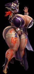 1girls ai_generated big_ass big_breasts brown_skin brown_skinned_female bubble_ass bubble_butt cia_(the_legend_of_zelda) cleavage curvaceous curvy_female dark-skinned_female dark_skin hourglass_figure huge_ass hyrule_warriors large_breasts lipstick mask masked_female nintendo standing the_legend_of_zelda thick thick_thighs thunder_thighs voluptuous voluptuous_female white_hair wide_hips yknottryit