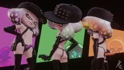 3d knotzdoodles multiple_poses pearl_(splatoon) pearl_(springfest) splatoon strap-on