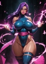 ai_animation ai_generated ai_video armwear athletic_female big_breasts big_lips bouncing_breasts butterflies curvy_female dark_background glowing_aura high_quality legwear leotard looking_at_viewer marvel moonchild41 no_sound pink_energy pink_lipstick psychic_energy psylocke purple_hair sash swaying_hips sweat tagme tan_skin thick_thighs thighhighs video walking_towards_viewer wide_hips
