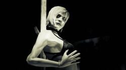 3d 3dcg bare_shoulders black_lingerie black_thong bracelet choker collarbone earrings edited_screencap emotionless emotionless_female expressionless fufu_(gta_v) game_cg grand_theft_auto grand_theft_auto_online grand_theft_auto_v greyscale huge_breasts low_resolution lowres mature_woman older_woman pole_dancing remyras rockstar_editor short_hair_female tagme thong unbothered vanilla_unicorn