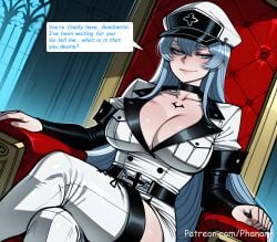 bambietta_basterbine bleach bleach:_the_thousand-year_blood_war esdeath_(akame_ga_kill!) akame_ga_kill! domination domination/submission domination_loss domination_caption submissive submissive_female submissive_pov yuri lesbian lesbians lesbian_domination lesbian_focus phanary patreon patreon_username patreon_link absurdres aesthetic ai_generated anime anime_style blurred_background comic comic_page comic_panel comic_strip cover_page dialogue digital_art digital_painting english high_quality highres line_art long_comic manga_style multiple_panels soft_shading speech_bubble 1girls 1girl 1female solo_focus big_breasts huge_breasts large_breasts big_ass large_ass bubble_butt bubble_ass thick curvy curvy_figure curvy_female curvy_body curvy_hips curvy_thighs sexy sexy_pose sexy_body sexy_female beautiful beautiful_girl beautiful_female cute cute_face slut bitch 2026 blush blushing blush_lines blushing_female text text_bubble text_box text_focus english_text english_dialogue solo long_hair breasts looking_at_viewer smile blue_eyes thighhighs hat hair_between_eyes cleavage very_long_hair sitting blue_hair collarbone boots choker belt uniform tattoo black_choker military military_uniform chair thigh_boots crossed_legs web_address peaked_cap military_hat patreon_logo chest_tattoo throne