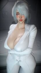 1girl 1girls 2026 2b_(nier:automata) 3d 4k android android_girl areola_slip bed bedroom big_breasts blush blushing breasts breasts_bigger_than_head business_suit clothed clothing crashbanditkut earrings eyebrows eyelashes eyeshadow female hair half-closed_eyes hi_res high_resolution highres light-skinned_female light_skin lips lipstick long_eyelashes long_nails looking_at_viewer makeup mascara medium_hair nail_polish nails nier nier:_automata nier_(series) pants red_eyeshadow red_lipstick self_upload short_hair smile smiling smiling_at_viewer solo solo_female solo_focus squeezing_breast standing straight suit tattoo tattoos thick thick_thighs thighs virt-a-mate virtamate white_eyes white_hair white_pants white_suit yorha_2b young young_female