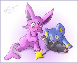 autofellatio eeveelution espeon nintendo pokémon_(species) pokemon pokemon_(species) route9 shinx