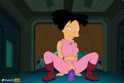 solo torn_clothes black_hair dildo boots crop_top sex_toy vaginal object_insertion vaginal_object_insertion breasts spread_legs dildo_riding pants huge_dildo navel torn_pants frown midriff female_masturbation pussy zipper black_eyes brown_footwear indoors uncensored sleeveless medium_breasts masturbation squatting full_body pink_pants closed_mouth rule34lab hi_res ai_generated futurama amy_wong 20th_century_fox 20th_century_studios 1girls female vaginal_insertion vaginal_masturbation dildo_in_pussy dildo_insertion