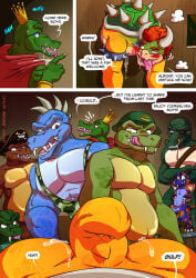 2024 8boys after_anal after_sex anthro army_helmet bodily_fluids bowser breath butt cape clothing comic crocodile crocodilian crown cum cum_in_ass cum_inside cum_on_butt dialogue digital_drawing_(artwork) digital_media_(artwork) donkey_kong_(series) drooling ear_piercing ear_ring english_text eye_patch eyewear fat fat_male furry furry_male furry_only gangbang gay genital_fluids green_body green_scales group group_sex headgear hi_res imminent_anal imminent_sex k_rool kaptain_skurvy king king_k._rool klump koopa kremling krusha male male/male mario_(series) muscular muscular_anthro muscular_male nintendo obese obese_anthro obese_male out_of_breath overweight overweight_anthro overweight_male panting piercing pirate pirate_hat public_use reptile ring_piercing royalty saliva scales scalie sea sex ship snaggle_teeth speech_bubble text thevoidwalker through_wall tongue tongue_out vehicle water watercraft yaoi