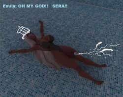 angel big bikini breasts cum drowned drowning emily_(hazbin_hotel) futanari hazbin_hotel penis pool sera_(hazbin_hotel) underwater