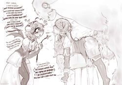 2girls animal_genitalia bite_mark bondage breeding_mount cum excessive_cum gushing_over_magical_girls horse horsecock huge_balls huge_cock penis rough_sex sagaris_uwu sweat tagme text zoophilia