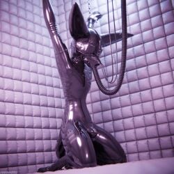 1:1 3d_(artwork) 4k absurd_res animal_genitalia animal_penis anthro anthro_on_anthro arms_tied ball_gag balls bdsm biped black_body black_clothing black_latex blender_(artwork) blender_cycles_(artwork) blindfold blue_penis bondage bound bulge canid canine canine_genitalia canine_penis canis claws clothed clothing cuff_(restraint) depth_of_field digital_media_(artwork) dragonplayer dragonplayer_(character) encasement fox gag gagged genitals hands_above_head hands_tied hi_res inside kneeling kneeling_on_ground latex latex_clothing latex_skinsuit legs_tied male mammal metal_cuffs multicolored_body muzzle_(object) muzzled nasal_tube orgasm_denial padded_room padded_walls paws penis permanent_bondage permanent_encasement permanent_orgasm_denial permanent_sensory_deprivation predicament_bondage reflection restraints rexouium sealed sensory_deprivation sensory_deprivation_hood skinsuit slim slim_anthro slim_male slim_sub solo submissive submissive_male tail tight_clothing tube tube_gag tube_in_mouth