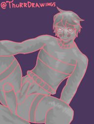 greyscale grey_body grey_hair thurr_(artist) chara chara_(undertale) femboy undertale undertale_(series) frisk frisk_(undertale) femboy_only femboy_focus presenting presenting_penis frottage frotting thighs thighhighs thigh_highs gay gay_sex 2femboys looking_at_viewer