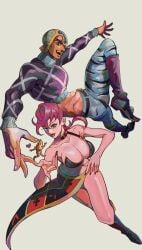 curvy_figure guido_mista huge_breasts muscular_male sex_pistols slim_girl thick_thighs trish_una