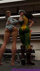 2girls anna_marie big_ass big_butt blender blender_(artwork) blender_(software) booty darkprimordials emma_frost emma_frost_(marvel_rivals) gym marvel marvel_comics marvel_rivals mutant_(marvel) netease_games pale-skinned_female pale_body rear_view rogue_(marvel_rivals) rogue_(x-men) sfw thick_ass thick_thighs x-men