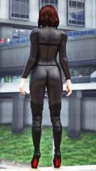 3d 3dcg absurd_res absurd_resolution alternate_costume amanda_de_santa ass ass_focus beautiful_woman black_widow_(cosplay) bodysuit brown_hair_female bubble_ass bubble_butt cosplay daz_studio dionys_ramirez game_cg game_mod grand_theft_auto grand_theft_auto_v heavenly_ass heavenly_body high_heels high_resolution highres los_santos marvel mature_woman milf mother red_fingernails red_high_heels short_hair_female source_request standing_at_attention thigh_high_heels unbothered