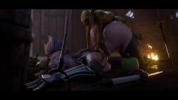 3d animated big_ass big_breasts bordeaux_black breasts bright_pupils cum cum_on_body dark_elf fantasy female fluid_animation goblin goblin_male half-dressed highres human male massive_cum monster mvtrivial original prone_bone random_tide resteel ryanreos size_difference small_dom_big_sub smaller_male sound submissive submissive_female tagme video white_hair