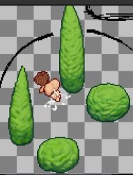 2025 ambiguous_gender big_ass brown_hair bush cum cum_in_pussy cum_inside extinctyellow light-skin original pixel_art round_ass top-down_bottom-up