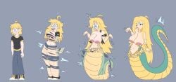breast_expansion gender_transformation huge_breasts lamia mtf_transformation naga snake snake_girl snake_tail transformation transformation_sequence transforuart
