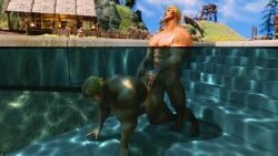 3d game gay medieval muscular skyrim tagme underwater underwater_sex video yaoi