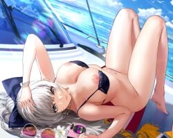 areolae azur_lane bewitching_thighs mod nipples no_bikini_bottom vittorio_veneto_(azur_lane) vittorio_veneto_(the_flower_of_la_spezia)_(azur_lane)