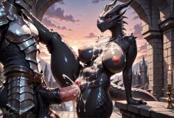 1girls ai_generated alduin anthro anthro_female anthro_male big_ass big_balls big_breasts big_butt big_penis black_body black_dragon black_female black_scales black_skin castle covered_in_cum creamhorseai cum cum_covered cum_drip cum_in_mouth cum_in_pussy cum_inside cum_on_body cum_on_breasts cum_on_face curvy curvy_female curvy_figure dark_skin dark_skinned_female dragon dragon_humanoid equine_penis excessive_cum female fit fit_female high_resolution highres horn horns horse_penis horsecock horsecock_on_humanoid huge_ass huge_balls huge_breasts huge_cock hyper_balls leg_grab leg_up male male/female male_on_female mommy mommy_kink monster monster_girl monster_mommy muscular_male mythological_creature mythological_scalie mythology naked_female nude_female red-eyes_black_dragon red_eyes scalie skyrim standing_sex sun testicles treasure vagina vaginal_penetration vaginal_penetration vaginal_sex voluptuous voluptuous_female yu-gi-oh!