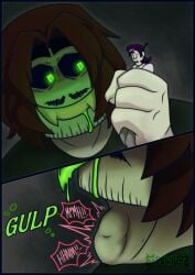 666melvin666 kevin_(spooky_month) micro_on_macro spooky_month throat_bulge vore vore_belly