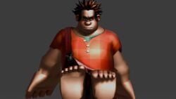 3d_render blender blender_eevee brown_eyes brown_hair disney fgfan0804 foot_fetish male male_only orange_shirt overalls shitpost soles strong tagme toe_scrunch toes white_skin wreck-it_ralph