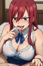 1girls ai_generated anime anime_girl cum erza_scarlet fairy_tail female girl lewd naked naked_female nsfw porn sex