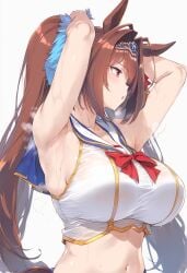 1girls ai_generated animal_ears anthropomorphization daiwa_scarlet_(umamusume) female legs tagme umamusume umamusume_pretty_derby young