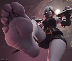 5_toes barefoot briar_(league_of_legends) female foot_fetish foot_focus human humanoid_feet league_of_legends plantigrade riot_games saltoxicdue3d soles tencent