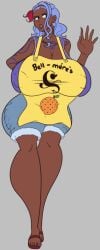 1girls 2d blue_hair breasts clothing dark-skinned_female female female_only huge_breasts massive_breasts nipple_bulge nojiko one_piece piratebay ribbon tattoo thick_thighs wide_hips