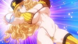 1girls abs athletic athletic_female breasts female huge_breasts micro_bikini pink_pineapple sandy_bash screenshot suketto_sanjou!! suketto_sanjou!!_the_animation