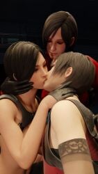 ada_wong capcom lesbian_kiss resident_evil_2_remake resident_evil_4_remake resident_evil_6 threesome yuri