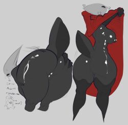 1girls 2_horns augdensden big_ass big_butt black_body black_skin bubble_ass bubble_butt bug bug_girl female hollow_knight hornet_(hollow_knight) large_ass large_butt silksong