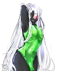 1boy 1x1x1x1 1x1x1x1_(forsaken) artist_signature betrayed_1x1x1x1 black_skin dick forsaken_(roblox) green_body green_penis long_hair male penis roblox roblox_game robloxian see-through_body self_upload tagme terumero visible_skeleton white_hair zipper_mouth