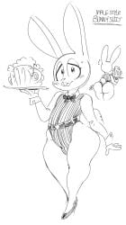 ass big_ass blush buckteeth bunnysuit girly male rabbit sunibee text thick_thighs wide_hips