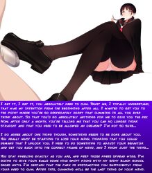 ballbusting chastity_cage female femdom femdom_caption kicking loafers male orgasm_denial panties penis