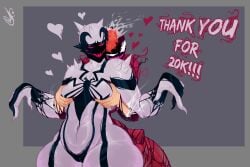 anti-she-venom anti-venom breast_grab carnage_(marvel) dustyjcircus heart marvel marvel_comics she-carnage spider-man_(series) symbiote yuri