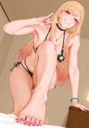 2d ai_generated anime armpits big_breasts blonde_female blush breasts cute feet female foot_fetish galaktika73 girl kitagawa_marin legs long_hair looking_at_viewer nail_polish perfect_body perfect_legs smile sono_bisque_doll_wa_koi_wo_suru standing style_parody toes