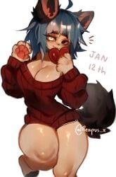 breasts cleavage furry_female heart hime_(reapus_x) oc original reapus_x sfw sweater