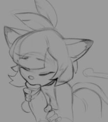 anthro bob_cut cat_ears cat_tail catgirl closed_eyes domestic_cat feather_in_hair fellatio female flapper greyscale hair_ornament hands_on_penis ivy_pepper lackadaisy oral penis sucking_penis tail zoyler
